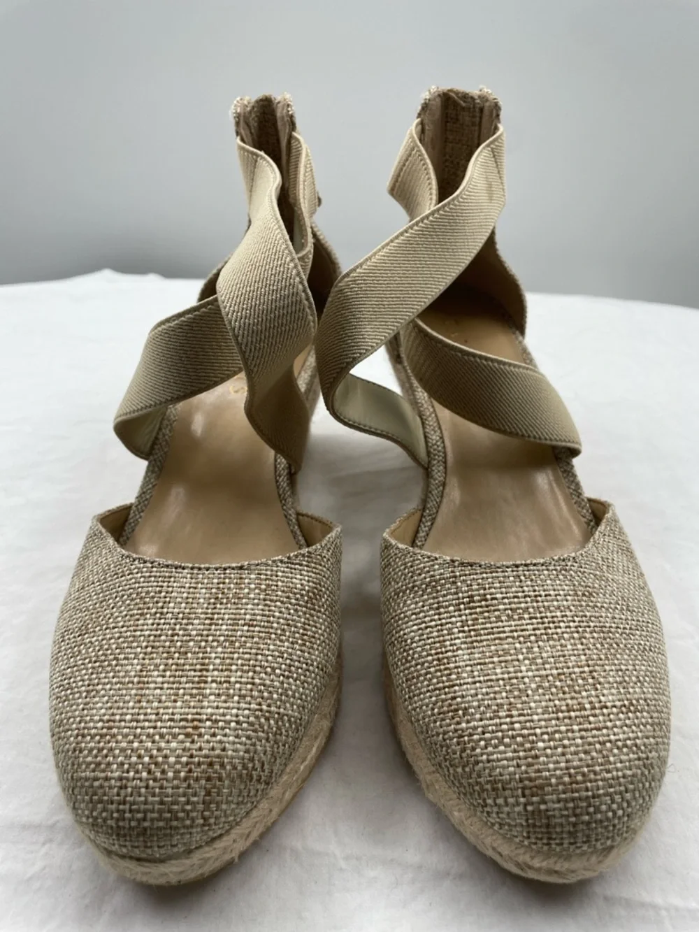 Talbots Lyndsay D’orsay Espadrille Wedges - Linen. 7.5. From Local Talbots!